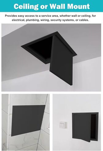 Metal Access Panel Door for Pipes & Cables, Spring Loaded Inspection Hatch, 50x50cm, Black - Durable, Versatile Sizes, Easy Installation, Ideal for Home & Commercial Use in Saudi Arabia