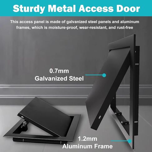 Metal Access Panel Door for Pipes & Cables, Spring Loaded Inspection Hatch, 50x50cm, Black - Durable, Versatile Sizes, Easy Installation, Ideal for Home & Commercial Use in Saudi Arabia