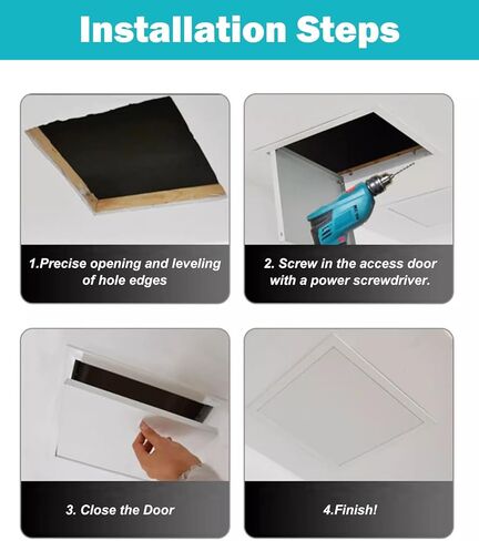 Metal Access Panel Door for Pipes & Cables, Spring Loaded Inspection Hatch, 50x50cm, Black - Durable, Versatile Sizes, Easy Installation, Ideal for Home & Commercial Use in Saudi Arabia