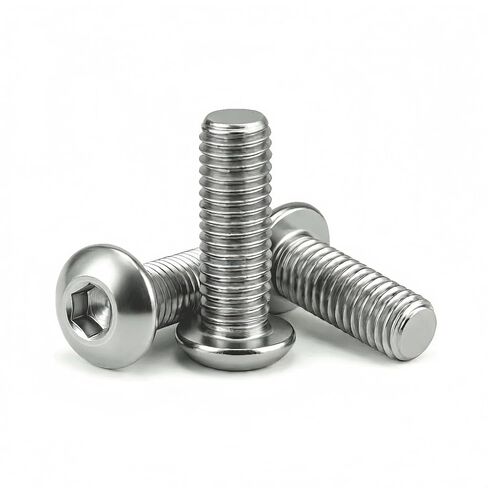 M5 x 16mm (50 Pack) Button Head Socket Cap Screws, 304 Stainless Steel 18-8, Bright Finish, Fully Machine Thread in Saudi Arabia