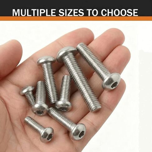 M5 x 16mm (50 Pack) Button Head Socket Cap Screws, 304 Stainless Steel 18-8, Bright Finish, Fully Machine Thread in Saudi Arabia