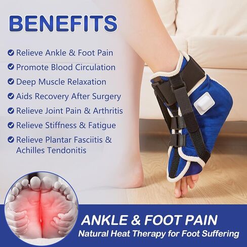 2-in-1 Plantar Fasciitis Night Splint Heating Pad, Upgrade Foot Brace for Plantar Fasciitis Relief, Adjustable Temperature, Auto Shut Off for Achilles Tendonitis Relief and Foot Drop in Saudi Arabia