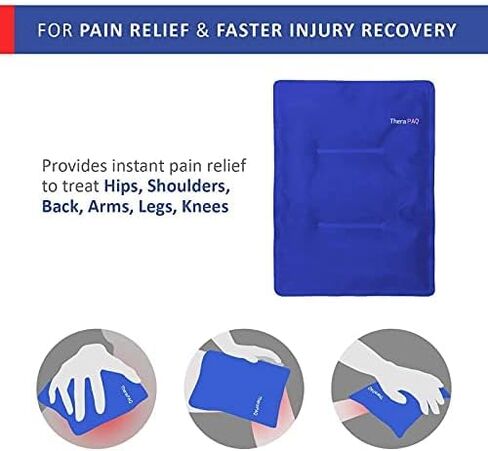 Gel Soft Flexible Ice Packs, Large Reusable, Cold Compress & Cooling Gel Pad for Knee, Back, Shoulder Pain Relief | Soft Cold Compress for Swelling - 14"x11" in Saudi Arabia