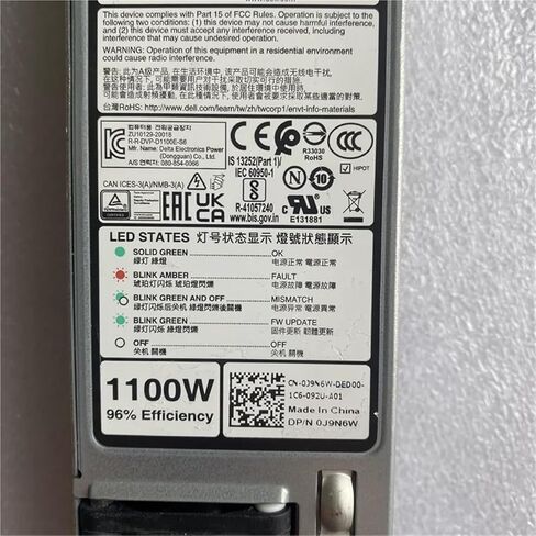 1 قطعة استبدال للجيل 15th PowerEdge R650 R6525 R750 R7525 1100 واط PSU وحدة إمداد الطاقة J9N6W D1100E-S6 in Kuwait