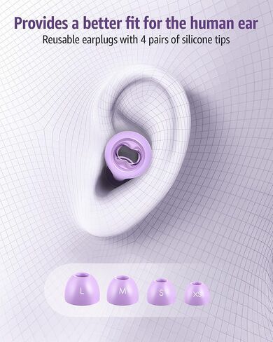 Ear Plugs Noise Cancelling for Sleeping: 45dB Earplugs with 8 Eartips & Ultra-Soft Silicone - Reusable Earbuds for Concerts, Travel, Snoring, Side Sleepers in Kuwait