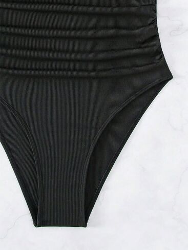 Women’s Tummy Control One Piece Swimsuit - Slimming Ruched Push Up V Neck Vintage Bathing Suit for Women in Saudi Arabia