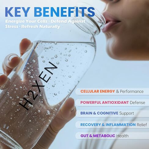 Molecular Hydrogen Tablets with Magnesium - 8 PPM Hydrogen Water Tablets for Drinking Water - Rich in Antioxidants, Supports Healthy Aging, Cellular Energy & Brain Health (60 Counts, Raspberry) in Saudi Arabia