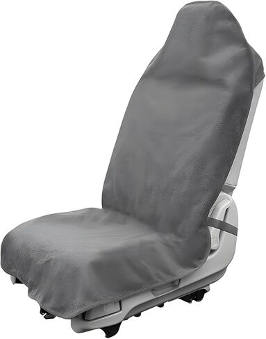 Car Towel Seat Cover, Waterproof Sweating Auto Front Seat Protective Cover, Non-Slip Washable Carseat Protector for Post Gym Workout Running Swimming, Car Accessories (Gray) in Saudi Arabia