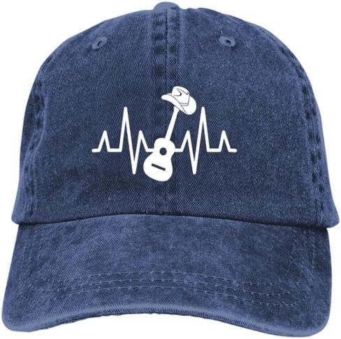 Country Music Guitar Heart Beat Hat for Men Women, Classic Embroidered Guitar Decor Musicians Baseball Cap in Saudi Arabia