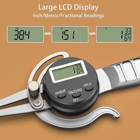 HDLNKAK مقياس الفرجار الداخلي الرقمي، مفضل 0.5"-7" قراءات مترية/كسرية/عشرية، فكي سبيكة، فرجار دائري رقمي مع وظيفة التثبيت للأعمال الخشبية. in Kuwait