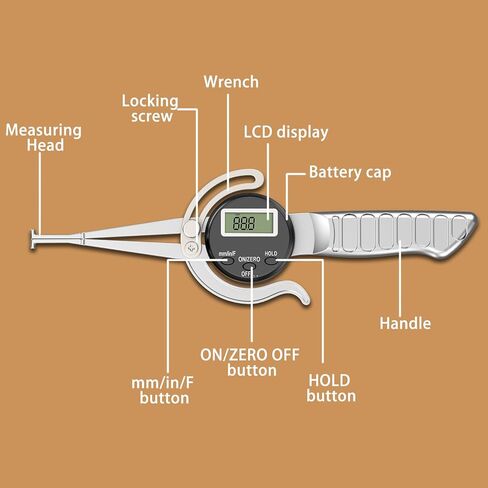 HDLNKAK مقياس الفرجار الداخلي الرقمي، مفضل 0.5"-7" قراءات مترية/كسرية/عشرية، فكي سبيكة، فرجار دائري رقمي مع وظيفة التثبيت للأعمال الخشبية. in Kuwait