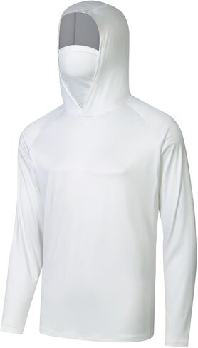 Generic Sun Protection Shirt UPF Men's Fishing Hunting Long Sleeve UV Protection Tee Quick Drying Cooling Performance Hoodie in Saudi Arabia