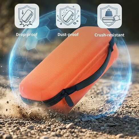 Comecase Wireless Microphone Case for JBL Partybox Wireless Microphone-Travel Storage Bag with Internal Divider & Mesh Pocket Holds 2 Mics, Receiver & Cable, for Singing Karaoke (Box Only)-Orange in Saudi Arabia