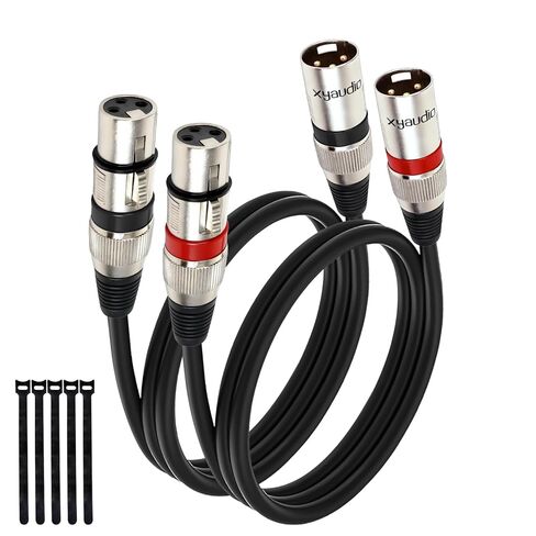 كابل XLR متوازن، حزمتان بطول 6 أقدام، كابل ميكروفون 3 دبابيس ذكر إلى أنثى، كابل ميكروفون XLR إلى XLR لمكبر الصوت أو نظام PA، سترة PVC in Kuwait