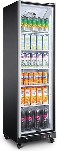 BODEGACOOLER Commercial Beverage Refrigerator with Glass Door,12.5 Cu.Ft Commercial Drink Refrigerator,Upright Large Display Merchandiser Beverage Bar Cooler with Soft LED Light,Adjustable Shelves in Saudi Arabia
