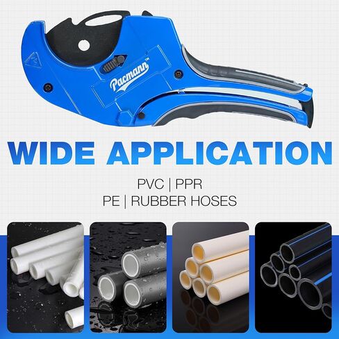 قاطع أنابيب PVC، حتى 2-1/2 بوصة، قاطع أنابيب السقاطة شديد التحمل، أداة قطع Pex لقطع الخراطيم البلاستيكية PEX، PVC، PPR وأنابيب السباكة مع أداة إزالة الأزيز in Kuwait
