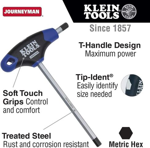 KLEIN TOOLS JTH9M3 مفتاح سداسي 3 مم، مقبض Journeyman T، 9 بوصة in Saudi Arabia
