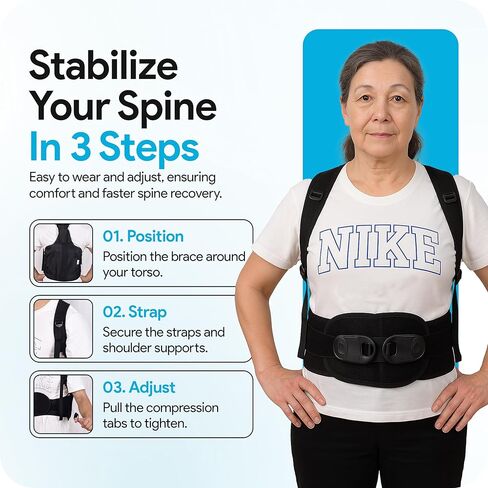 Comfyorthopedic TLSO Thoracic Full Back Brace L0456/L0457 – Medical Grade Upper & Lower Spine Support with Back Compression for Scoliosis, Kyphosis & Post-Surgery Pain Relief, Men & Women in Saudi Arabia