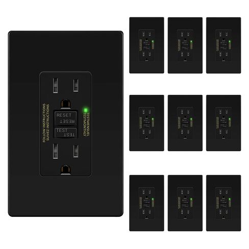 TG 15A GFCI Outlet, Tamper-Resistant Receptacle with Self-Test, LED Indicator, ETL Listed, Anti-Interference (No-False-Trip) Protection, Screwless Wall Plate Included, White, 1 Pack in Saudi Arabia