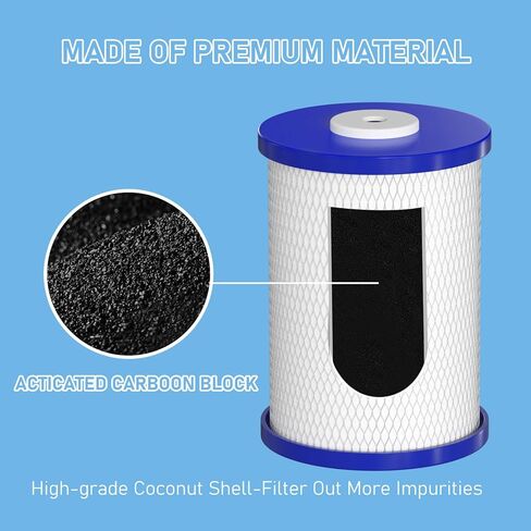 0.5 Micron Carbon Block Drinking Water Filter Replacement Cartridge Compatible with Frescapure RP-3500 3500 WF0451 RC-30-FP Water Filter Systems, 1000 GPD Life Span, 2 Pack in Saudi Arabia