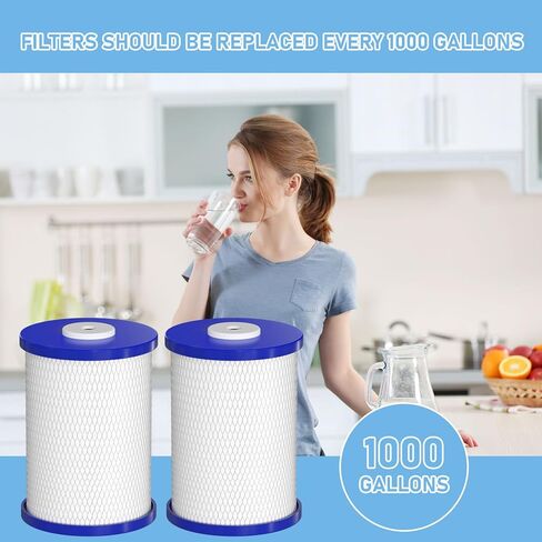 0.5 Micron Carbon Block Drinking Water Filter Replacement Cartridge Compatible with Frescapure RP-3500 3500 WF0451 RC-30-FP Water Filter Systems, 1000 GPD Life Span, 2 Pack in Saudi Arabia