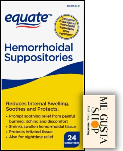 Equate Hemorrhoidal Suppositories 24 Ct Pack of 01 24 Total + me Gusta Sticker in Saudi Arabia