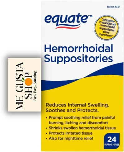 Equate Hemorrhoidal Suppositories 24 Ct Pack of 01 24 Total + me Gusta Sticker in Saudi Arabia