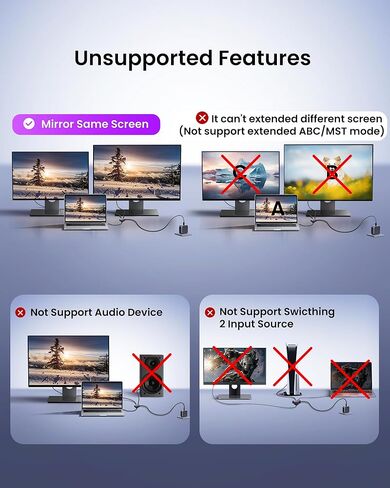 NEWCARE 4K HDMI Cable Splitter 1 in 2 Out with 2.6ft Integrated HDMI 2.0 Cable, 4K@30Hz One Male to Two Female HDMI Splitter, Mirror Only for Two Monitors, Compatible with PS5/4, HDTV, 1080P in Saudi Arabia