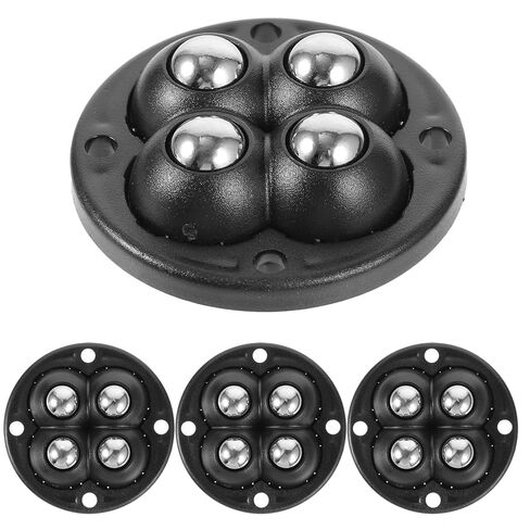 SHINEOFI 4pcs Self-Adhesive Ball Bearing Swivel Caster Wheels for Kitchen Appliances and Storage Boxes, Mini Portable Sticky-on Appliance Rollers with Black Steel Balls for Home Use in Saudi Arabia