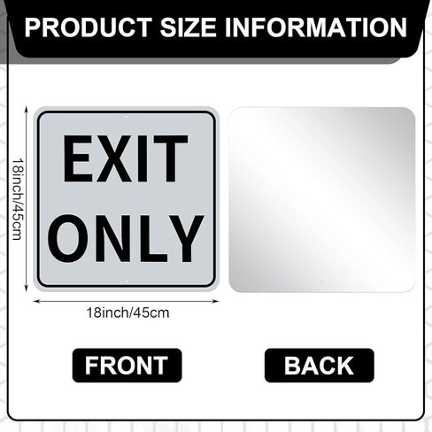 Colingmill Exit Only Metal Sign 18 x 18 Inch Heavy-duty Aluminum Do Not Enter Sign UV Printed, Weather Resistant Safety Material for Parking Lot, Garage, Road, Driveway, Business, Black and White in Saudi Arabia
