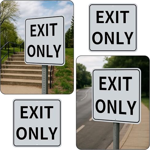 Colingmill Exit Only Metal Sign 18 x 18 Inch Heavy-duty Aluminum Do Not Enter Sign UV Printed, Weather Resistant Safety Material for Parking Lot, Garage, Road, Driveway, Business, Black and White in Saudi Arabia