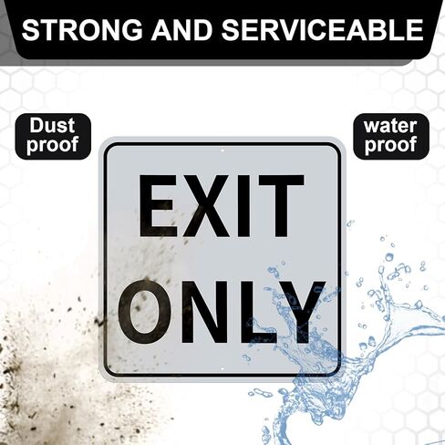 Colingmill Exit Only Metal Sign 18 x 18 Inch Heavy-duty Aluminum Do Not Enter Sign UV Printed, Weather Resistant Safety Material for Parking Lot, Garage, Road, Driveway, Business, Black and White in Saudi Arabia