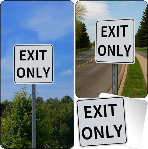 Colingmill Exit Only Metal Sign 18 x 18 Inch Heavy-duty Aluminum Do Not Enter Sign UV Printed, Weather Resistant Safety Material for Parking Lot, Garage, Road, Driveway, Business, Black and White in Saudi Arabia