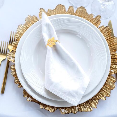 60 Pcs Leaf Napkin Rings Metal Gold Holder Table Napkin Rings for Dining Table Parties Everyday in Saudi Arabia