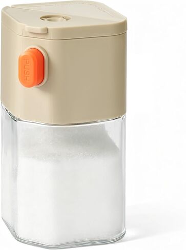 2 in 1 Multifunctional Seasoning Shaker, Salt Pepper Shaker, Glass Bottle with Lid, BPA Free, Dishwasher Safe, Yellow in Saudi Arabia