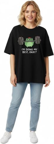 IRON PANDA Funny Workout Gym Shirts Women Weightlifting Graphic Tshirt I'm Doing My Best Pump Cover Tee Tops in Saudi Arabia