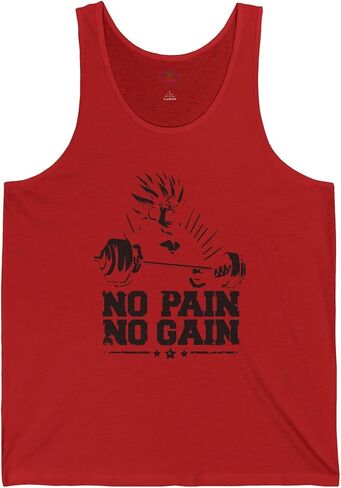 Super Saiyan Workout Tank, No Pain No Gain Muscle Shirt, Gym Tank Top, Unisex Jersey Tank, Fitness Tank Top in Saudi Arabia
