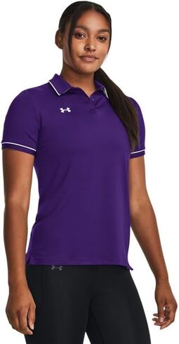 Under Armour Womens Team Tipped Polo - Breathable and Lightweight XXL Purple-White in Saudi Arabia