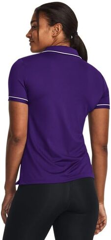 Under Armour Womens Team Tipped Polo - Breathable and Lightweight XXL Purple-White in Saudi Arabia