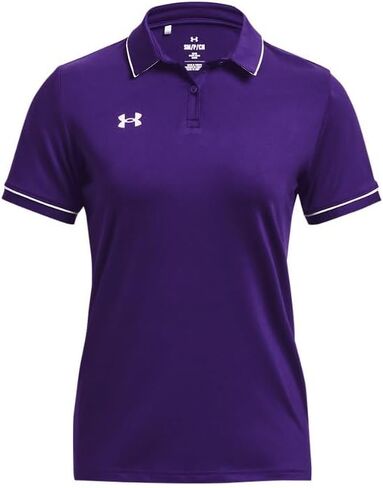 Under Armour Womens Team Tipped Polo - Breathable and Lightweight XXL Purple-White in Saudi Arabia