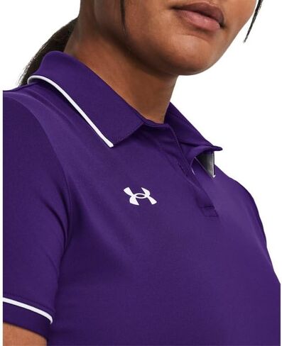 Under Armour Womens Team Tipped Polo - Breathable and Lightweight XXL Purple-White in Saudi Arabia