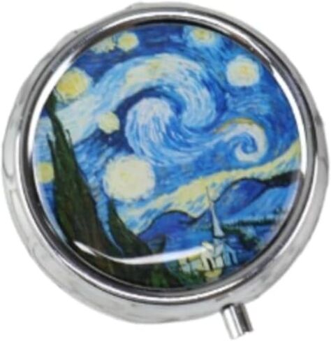 Personal Pill Organizers 3 Compartment Small Pill Box Portable Pocket Purse Colorful Mandala Vitamin Medication Supplement Holder (Blue) in Saudi Arabia