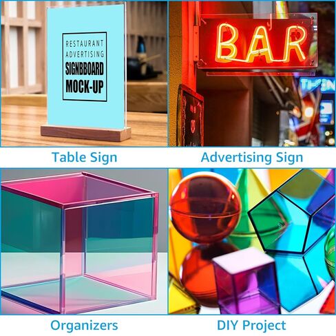 5 Pack 8" x 12" Iridescent Acrylic Sheets 1/8 Thick Translucent Acrylic Sheet Plexiglass Colored Acrylic Sheets for Laser Cutting, DIY Projects & Crafts Sign, Painting, Home Decor in Saudi Arabia