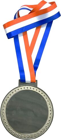 Express Medals مساحة ميدالية فارغة ضخمة مقاس 5 بوصات لكأس جائزة إدراج مقاس 4 بوصات مع شريط رقبة أحمر وأبيض وأزرق، لمسة نهائية ذهبية مع تصميم على شكل نجمة، مساحة تخصيص DIY in Saudi Arabia
