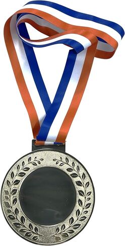Express Medals مساحة ميدالية فارغة ضخمة مقاس 5 بوصات لكأس جائزة إدراج مقاس 4 بوصات مع شريط رقبة أحمر وأبيض وأزرق، لمسة نهائية ذهبية مع تصميم على شكل نجمة، مساحة تخصيص DIY in Saudi Arabia