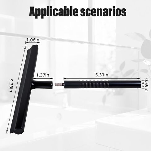 Detachable Silicone Squeegee, Streak-Free Glass Cleaner with Soft Flexible Blade, Space-Saving Easy Storage Design for Bathroom, Mirror, Car Windshield in Saudi Arabia