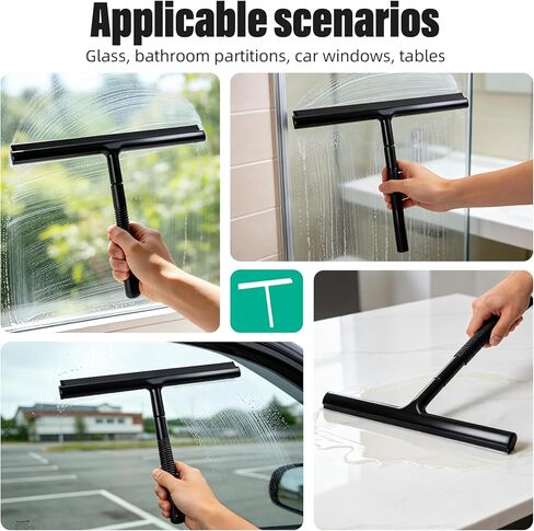 Detachable Silicone Squeegee, Streak-Free Glass Cleaner with Soft Flexible Blade, Space-Saving Easy Storage Design for Bathroom, Mirror, Car Windshield in Saudi Arabia