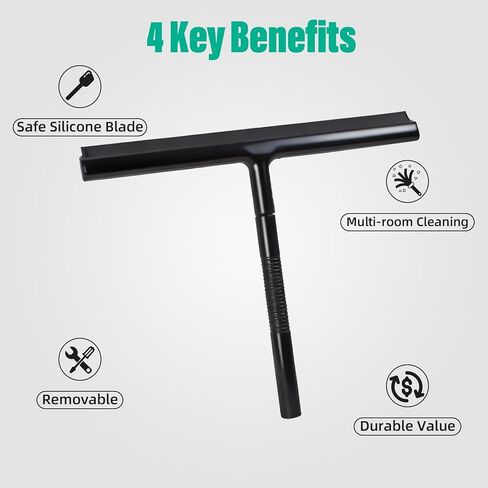 Detachable Silicone Squeegee, Streak-Free Glass Cleaner with Soft Flexible Blade, Space-Saving Easy Storage Design for Bathroom, Mirror, Car Windshield in Saudi Arabia
