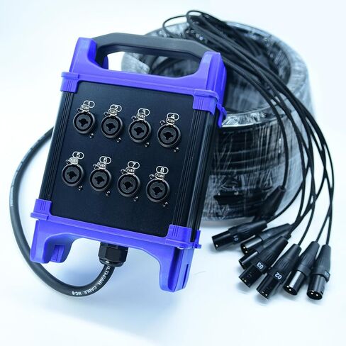 Arklove 8-قناة منخفضة الملف الشخصي XLR 1/4 "TRS أنثى إرسال فرعي كومبو الفاصل ثعبان كابل 50ft in Saudi Arabia