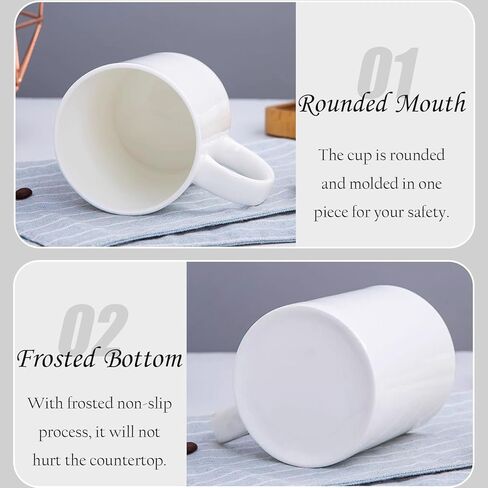 36pcs Sublimation Mugs, 11oz White Coffee Cup Set, Ceramic Coffee Mug, with Foam Box, Machine Washable, White Ceramic Cups Bulk Mugs for Tea Latte Hot Cocoa in Saudi Arabia
